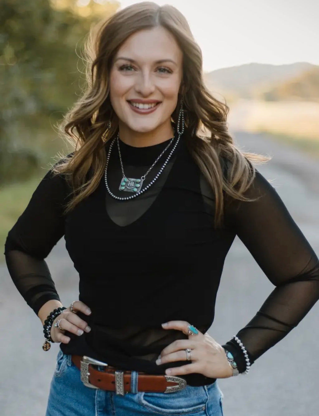 Night sky mesh top