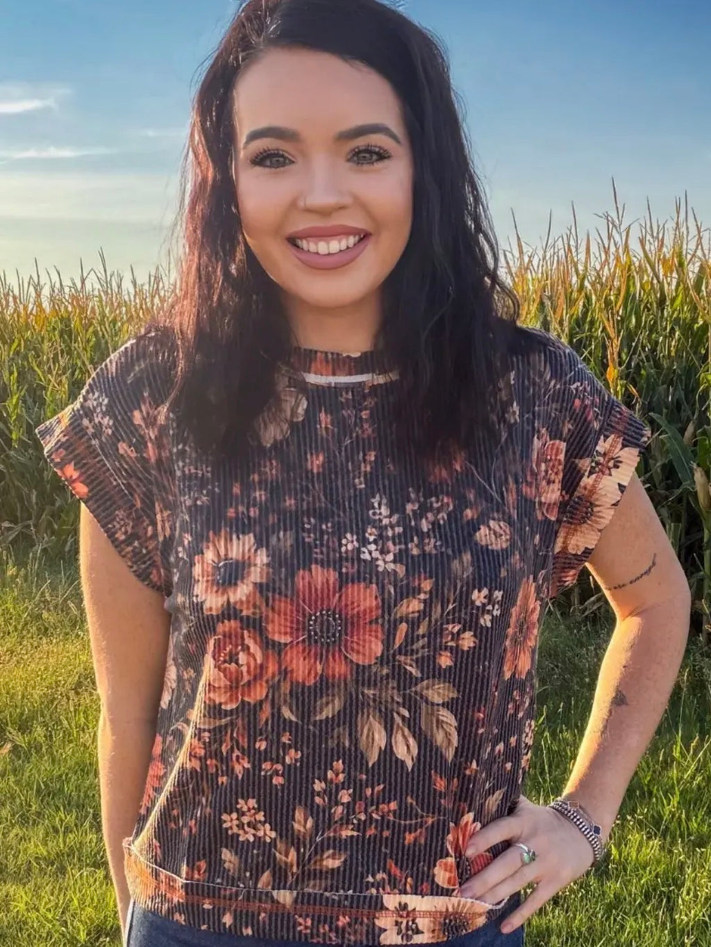 Amber blossom top