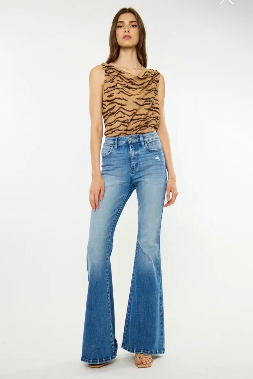 Kan Can High rise super flare jeans