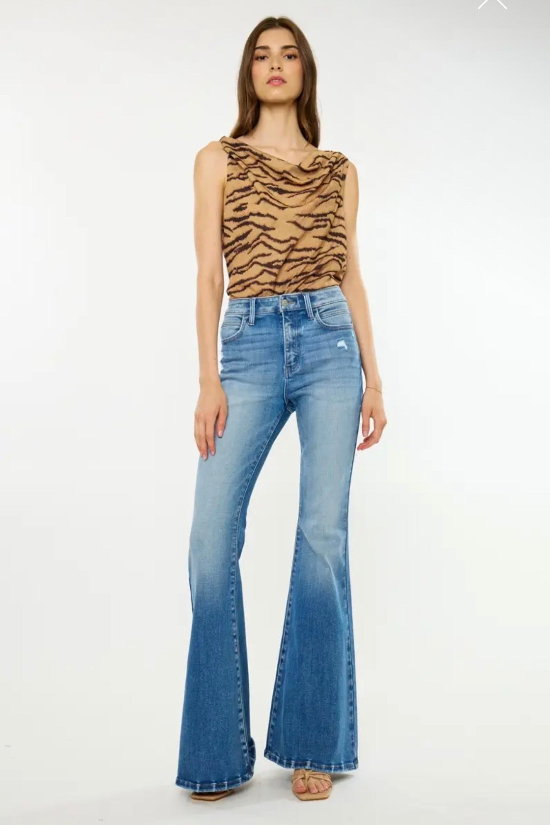 Kan Can High rise super flare jeans