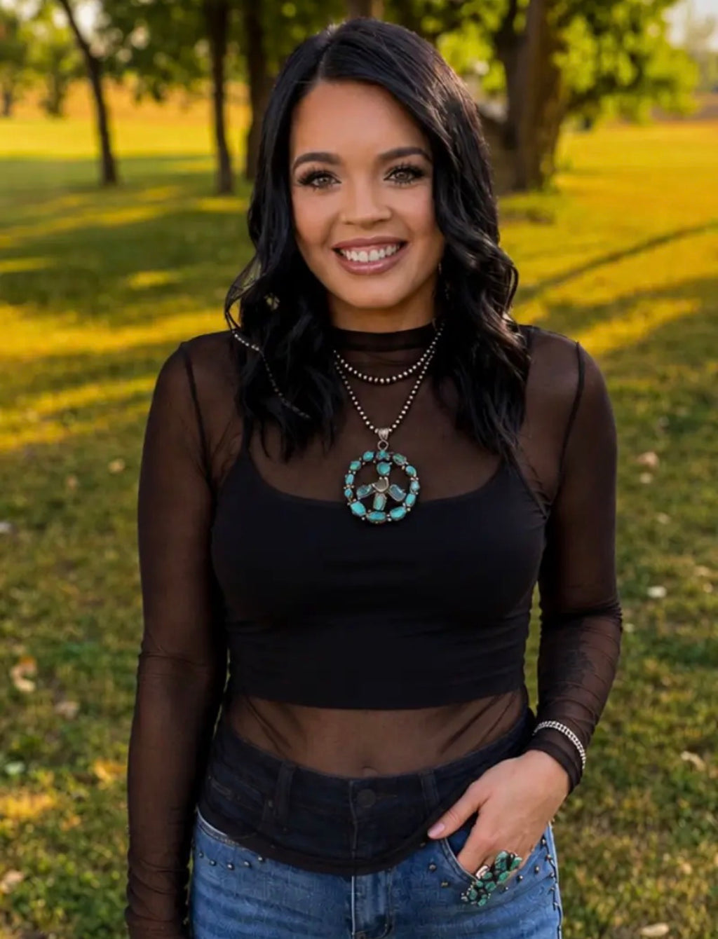 Night sky mesh top