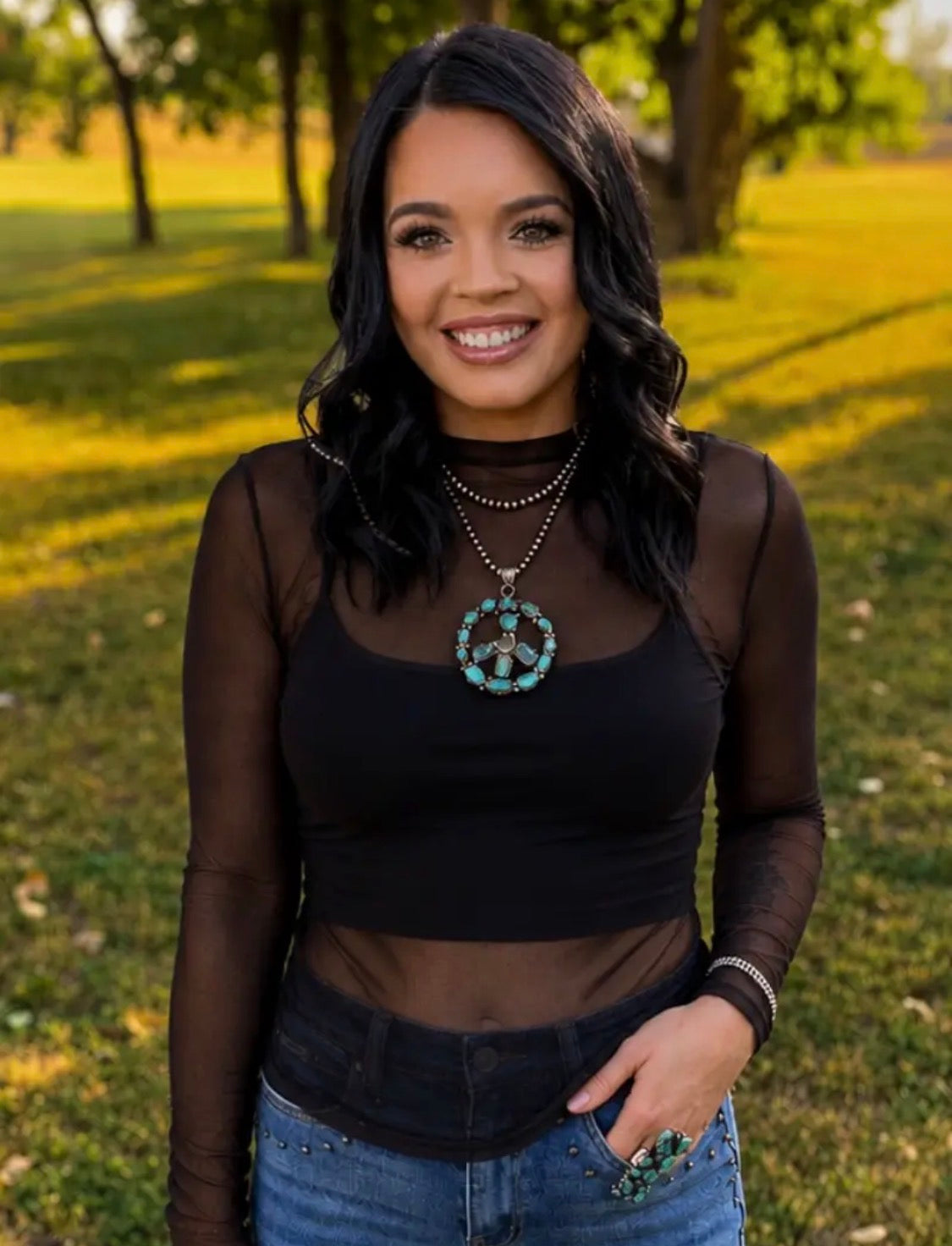 Night sky mesh top