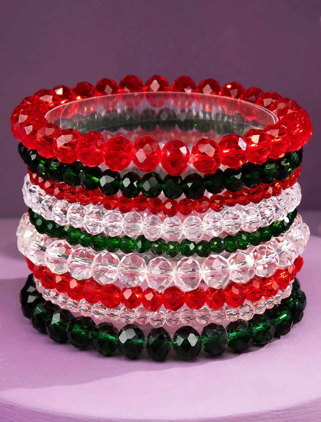 Glass bead 9 set bracelet