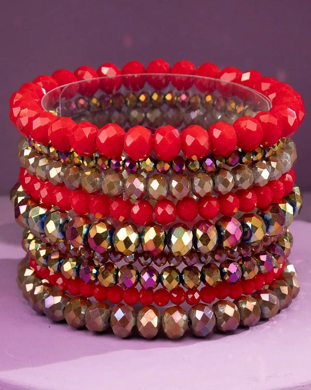 Glass bead 9 set bracelet