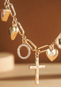 Paper clip chain charm necklace